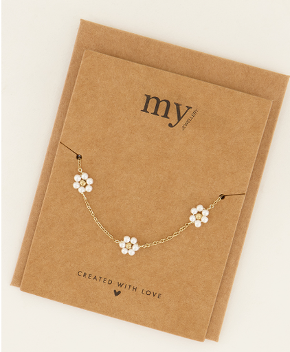 [MYJ001] My Armband met bloemen van parels